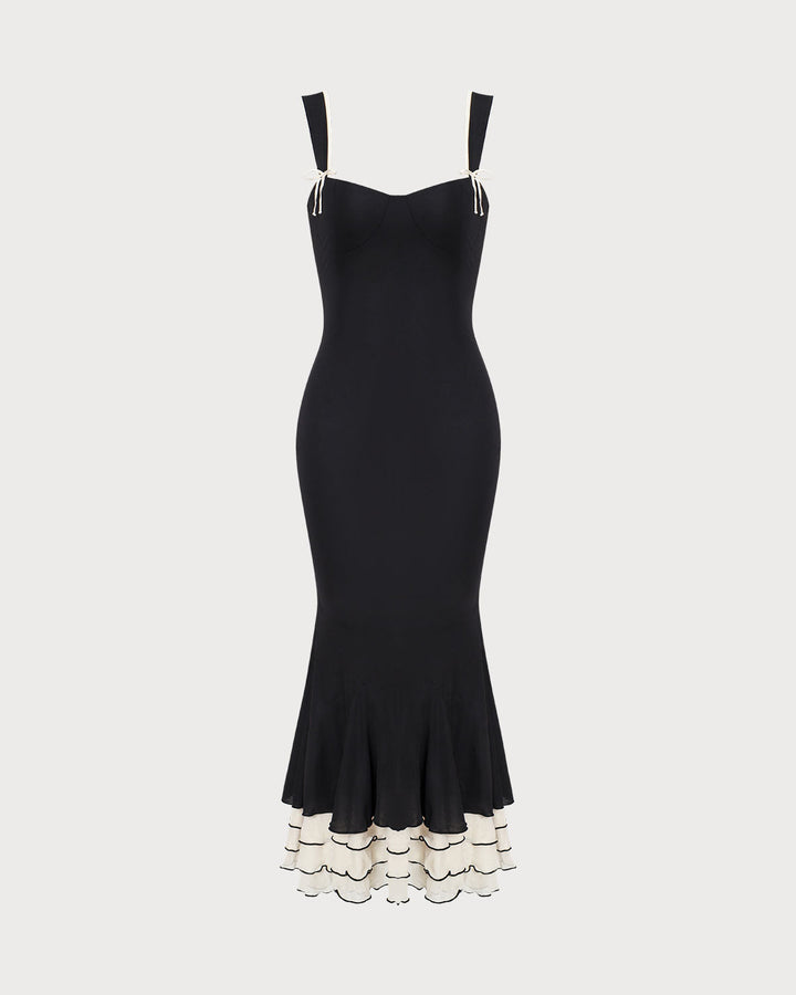 The Black Sweetheart Neck Trumpet Dress Dresses - RIHOAS