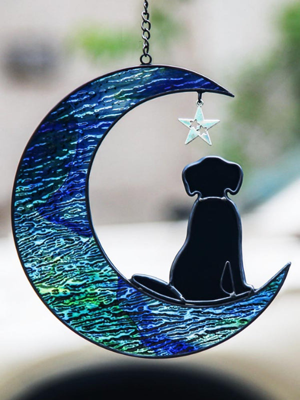 Dog on the Moon" Window Hanging Decoration