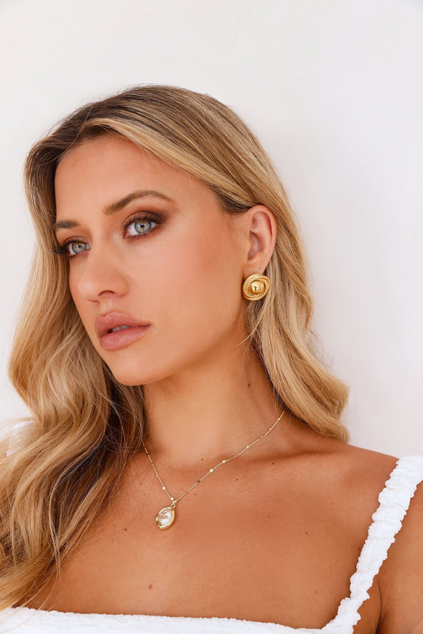 18k Gold Plated Classy Couture Earrings Gold