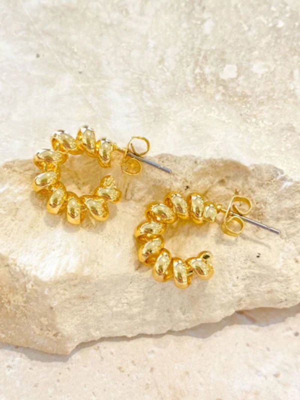 Flat Croissant Hoops Earring