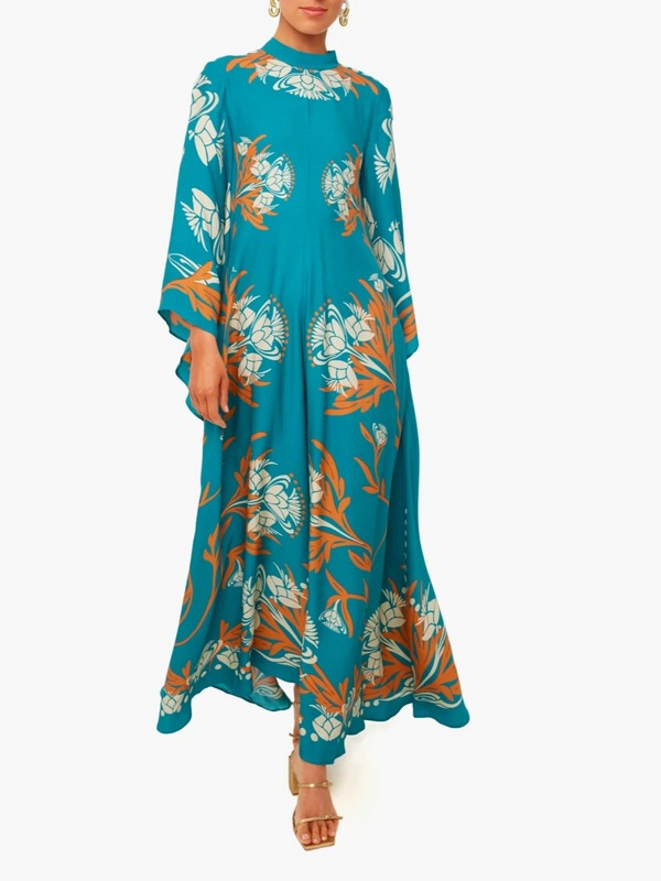 Vintage Stunning Print Maxi Dress