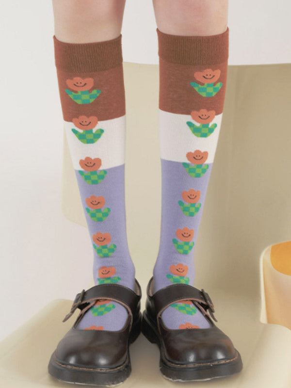 Sweet  Print Knee-High Socks