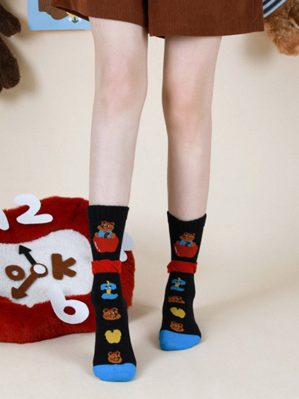 Cute Cartoon Bear Cotton Socks