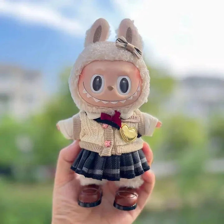 kawaiies-softtoys-plushies-kawaii-plush-Handmade Labubu School Uniform Outfit with Accessories Accessories Blue 