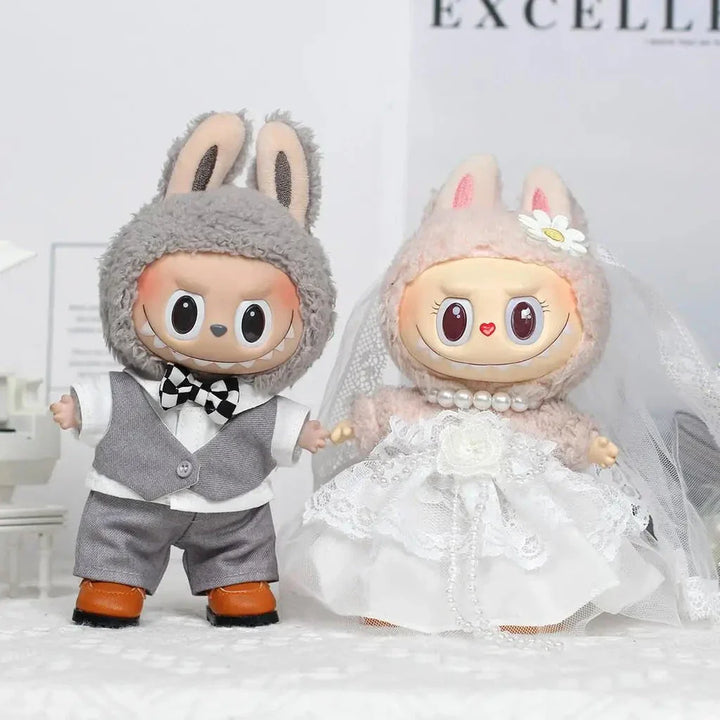 kawaiies-softtoys-plushies-kawaii-plush-. Handmade Wedding Marriage Couple Labubu Outfit Accessories 